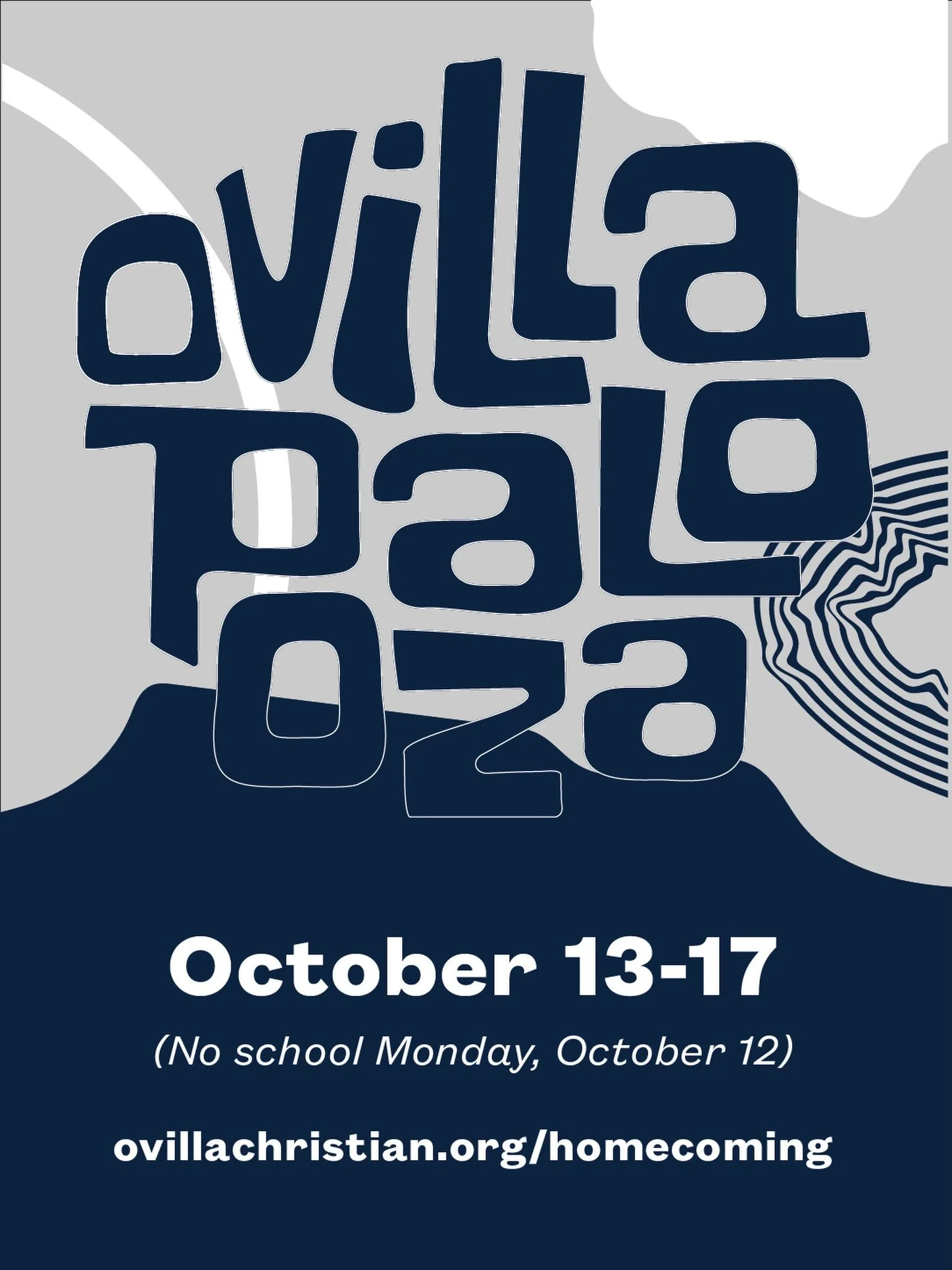 Homecoming Week October 13-17 

&mdash;Themed dress days
&mdash;🚫no MS football game (cancelled)
&mdash;Friday Alumni Dinner 5:30-7:00
&mdash;Friday Varsity football game at 7:30
&mdash;Saturday HS HOCO dance

#homecoming2026 #ovillapalooza