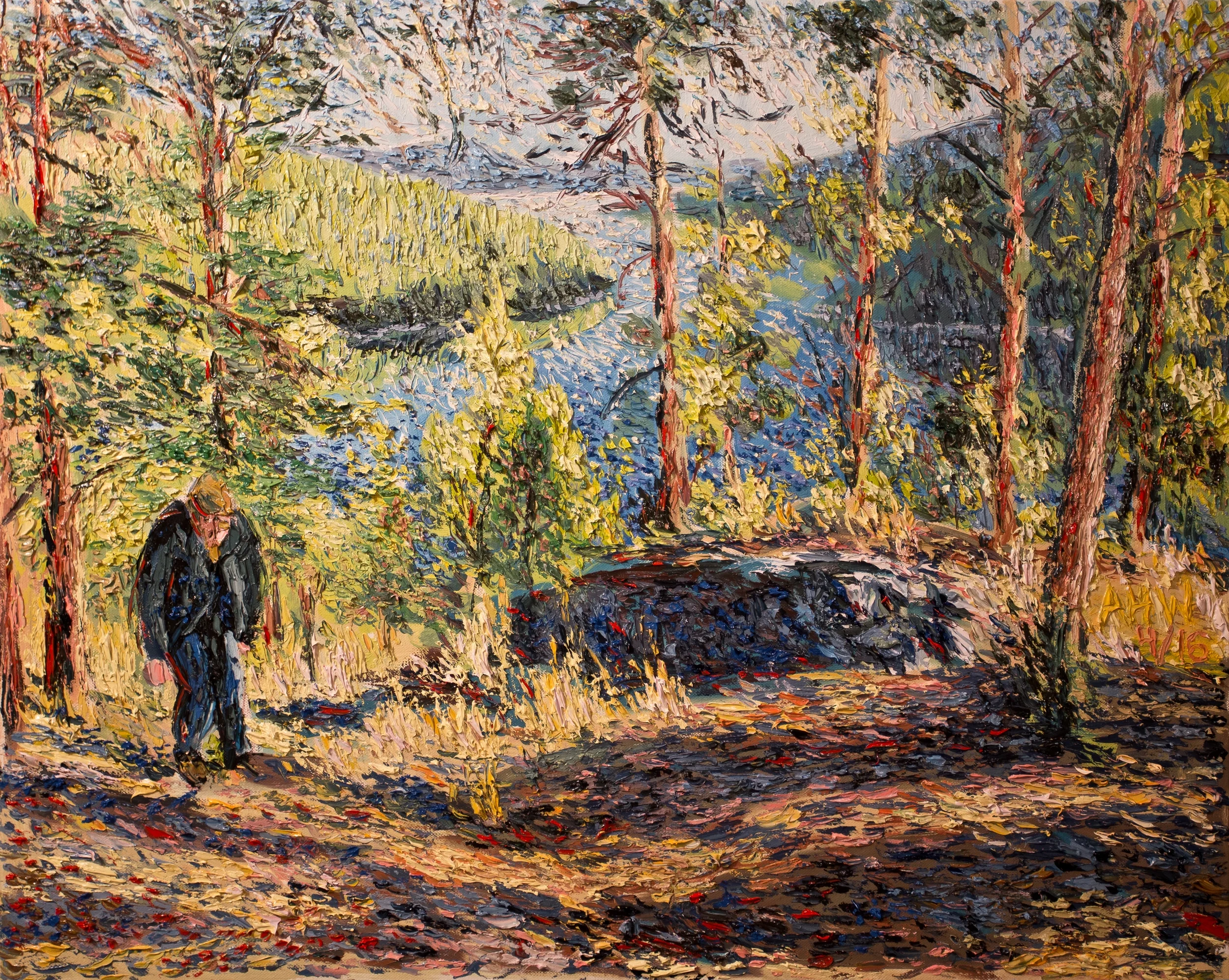 Arthur climbing a hill