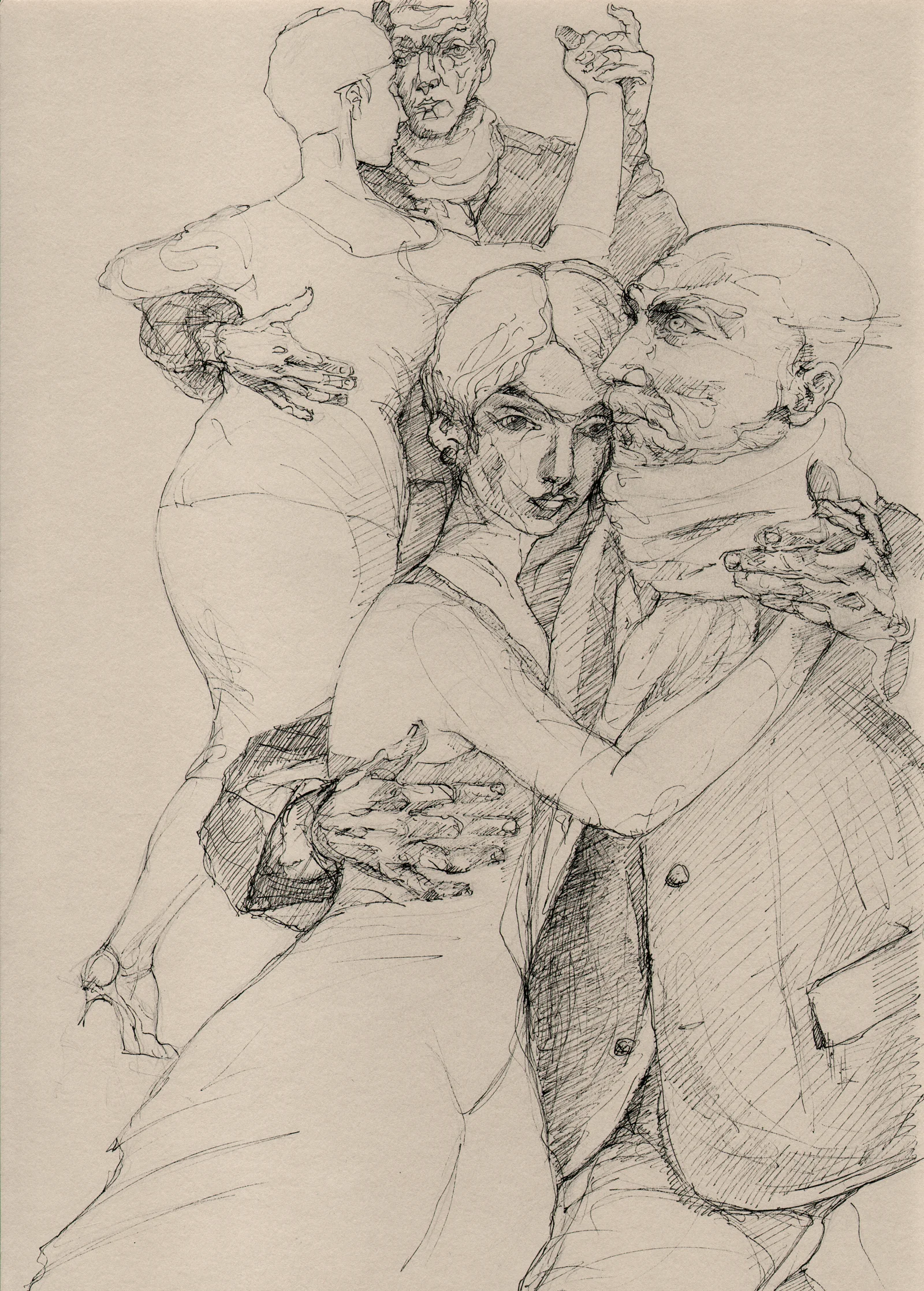 the longing of the old men - drawing 