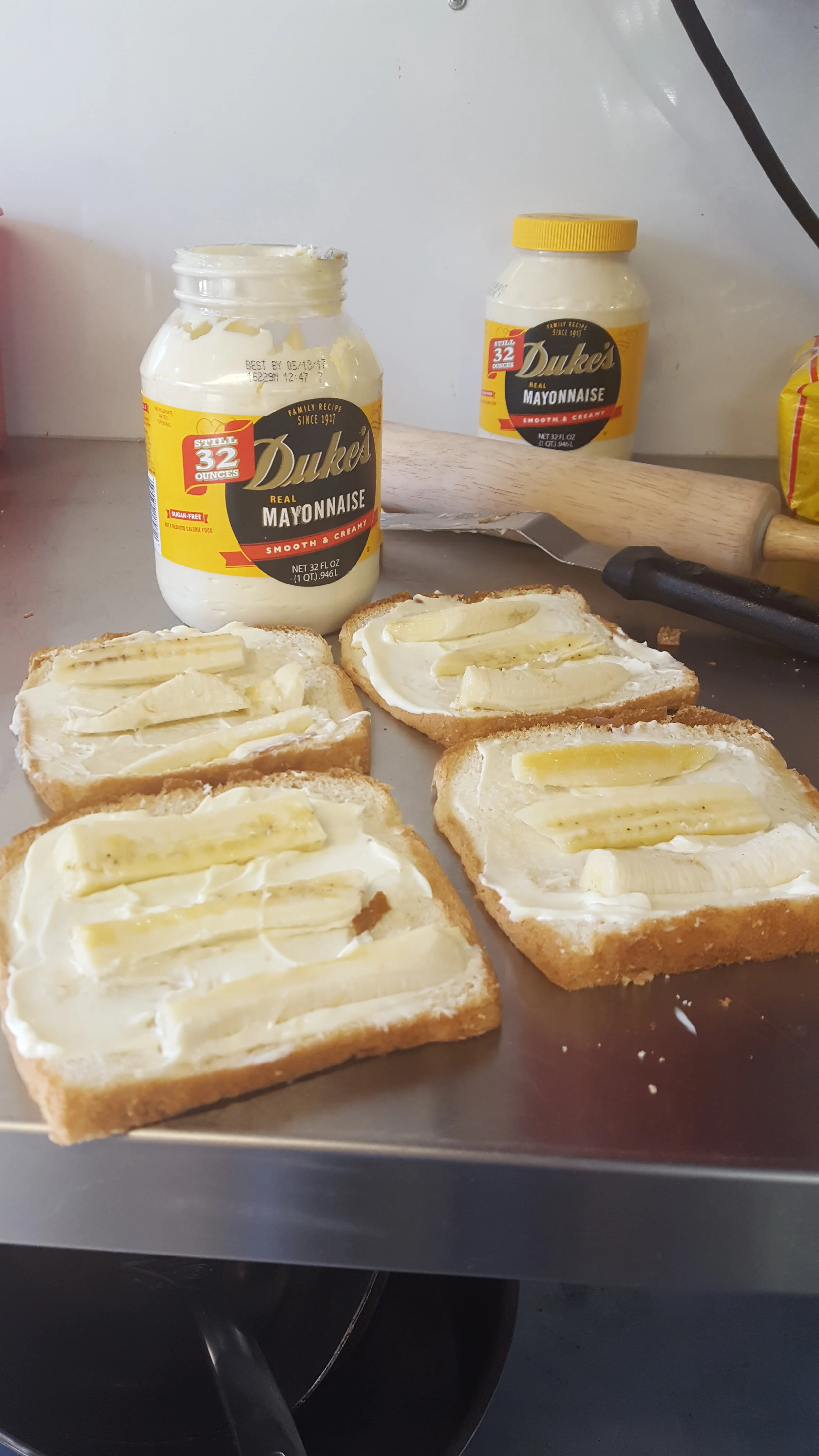 Duke Mayo and Banana Sandwiches – we're taking our Duke's with us!