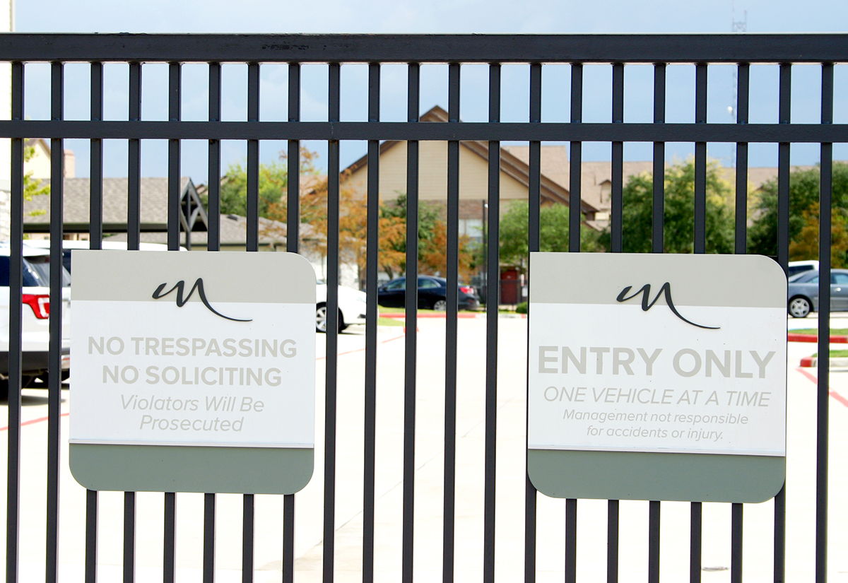 Multifamily Gated Entry Signage in Houston