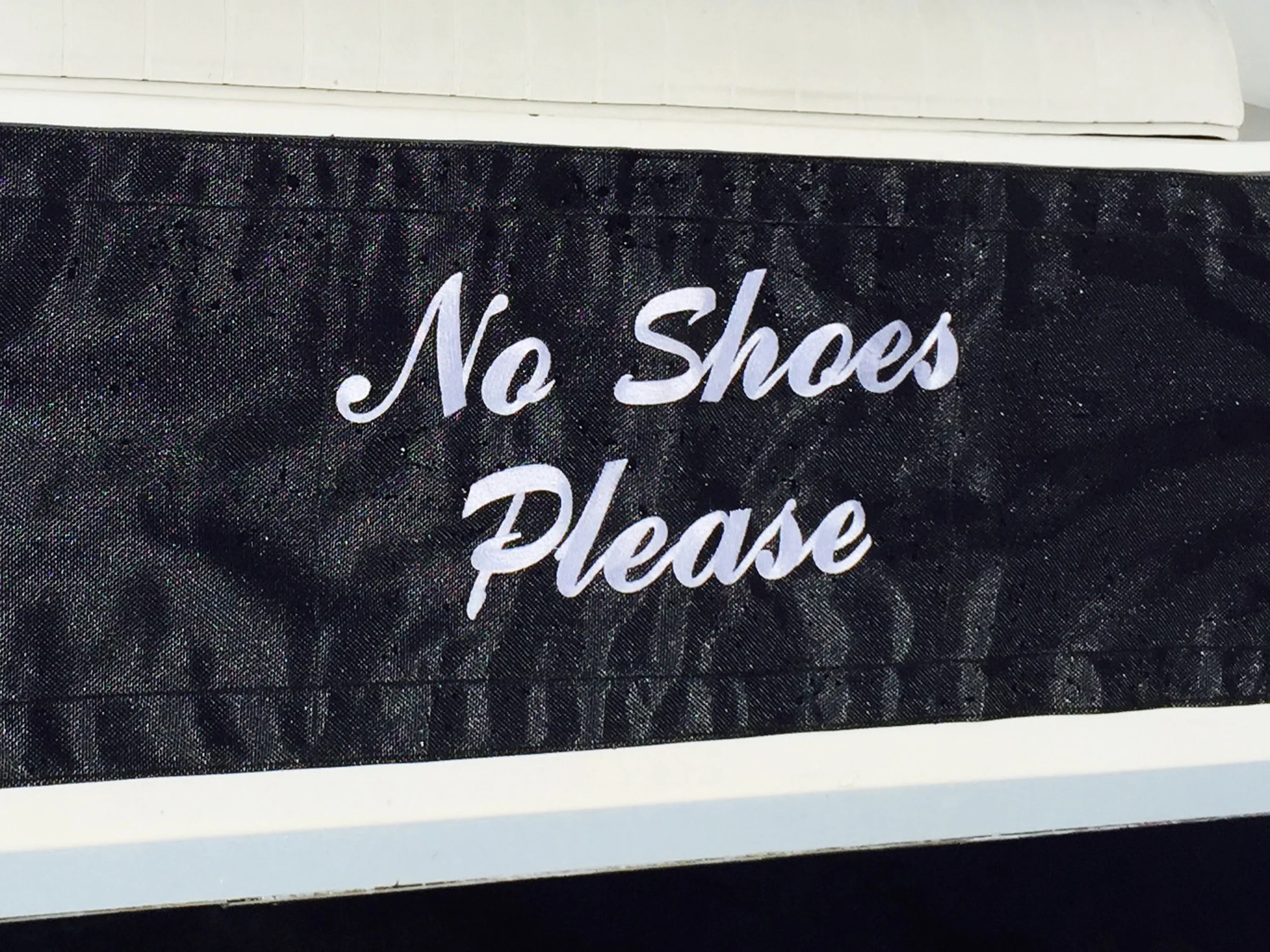 Embroidered Gunwale Cover Boarding Mat for Boat No Shoes Please