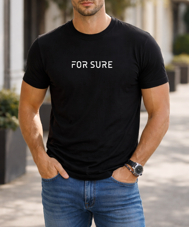 tshirt noir for sure impression devant.png