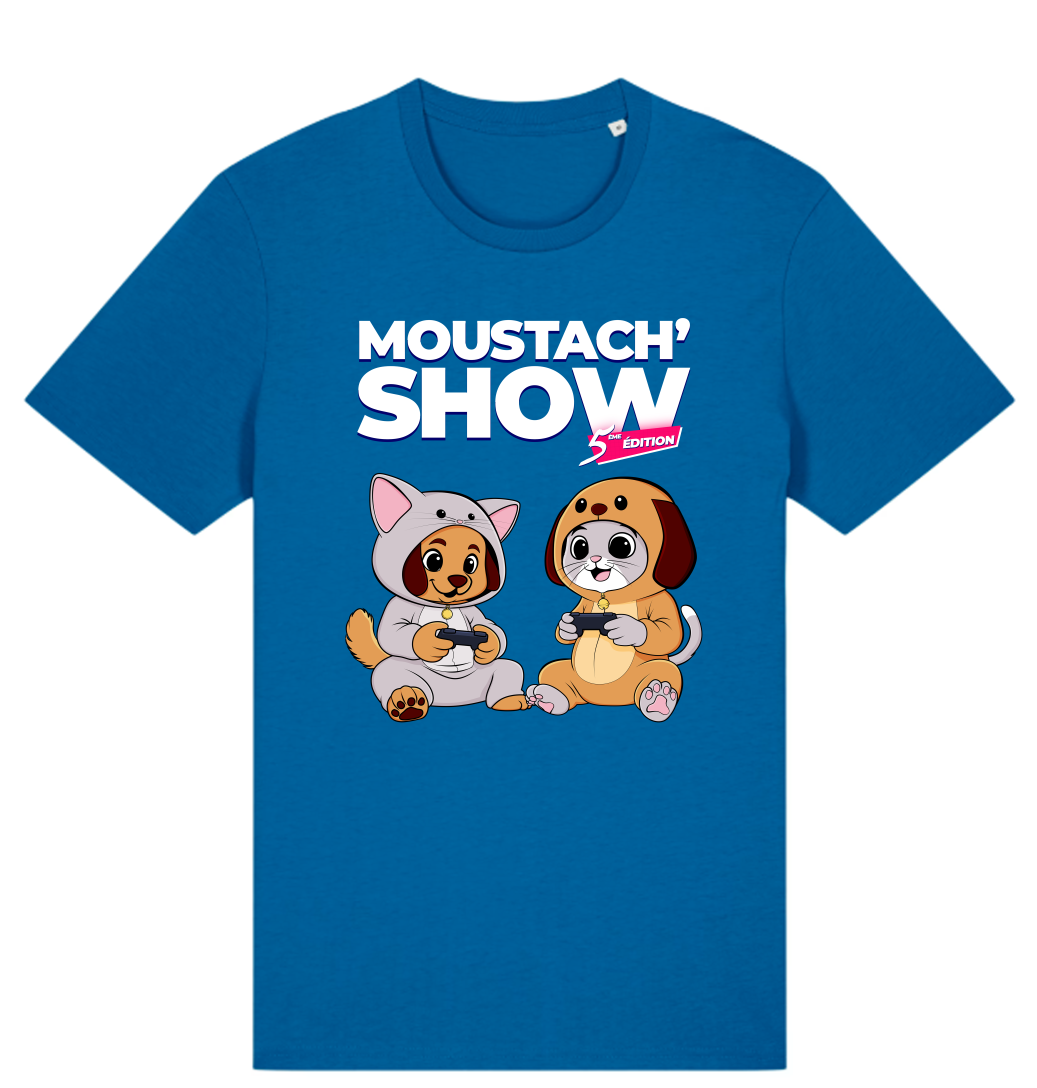 Moustach Show Teeshirt royal blue.png