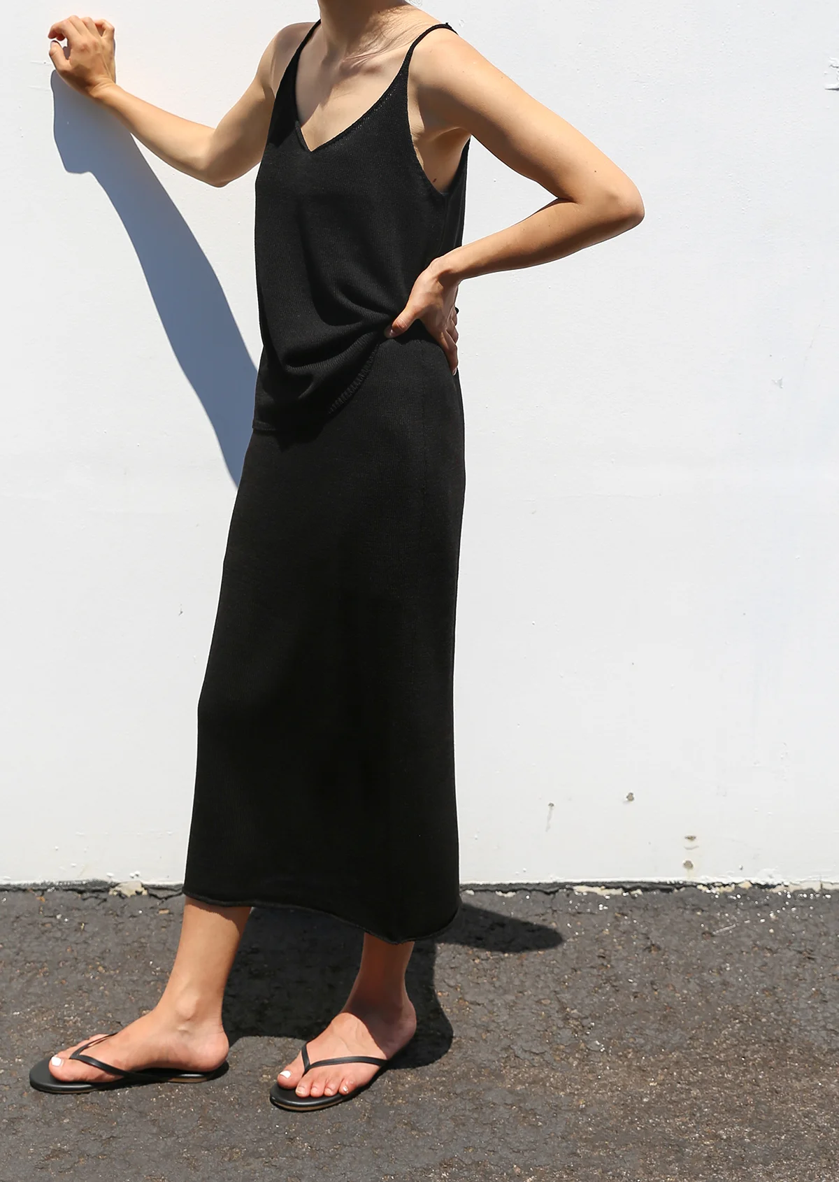 Black knit top & skirt set