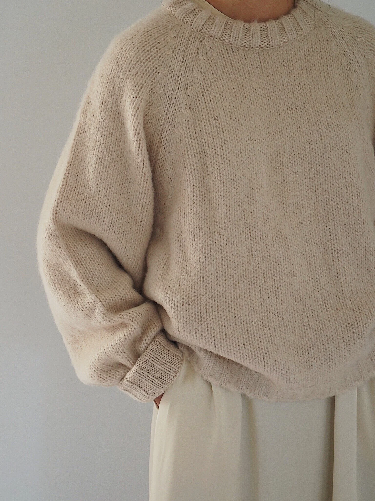 Cream beige crewneck sweater