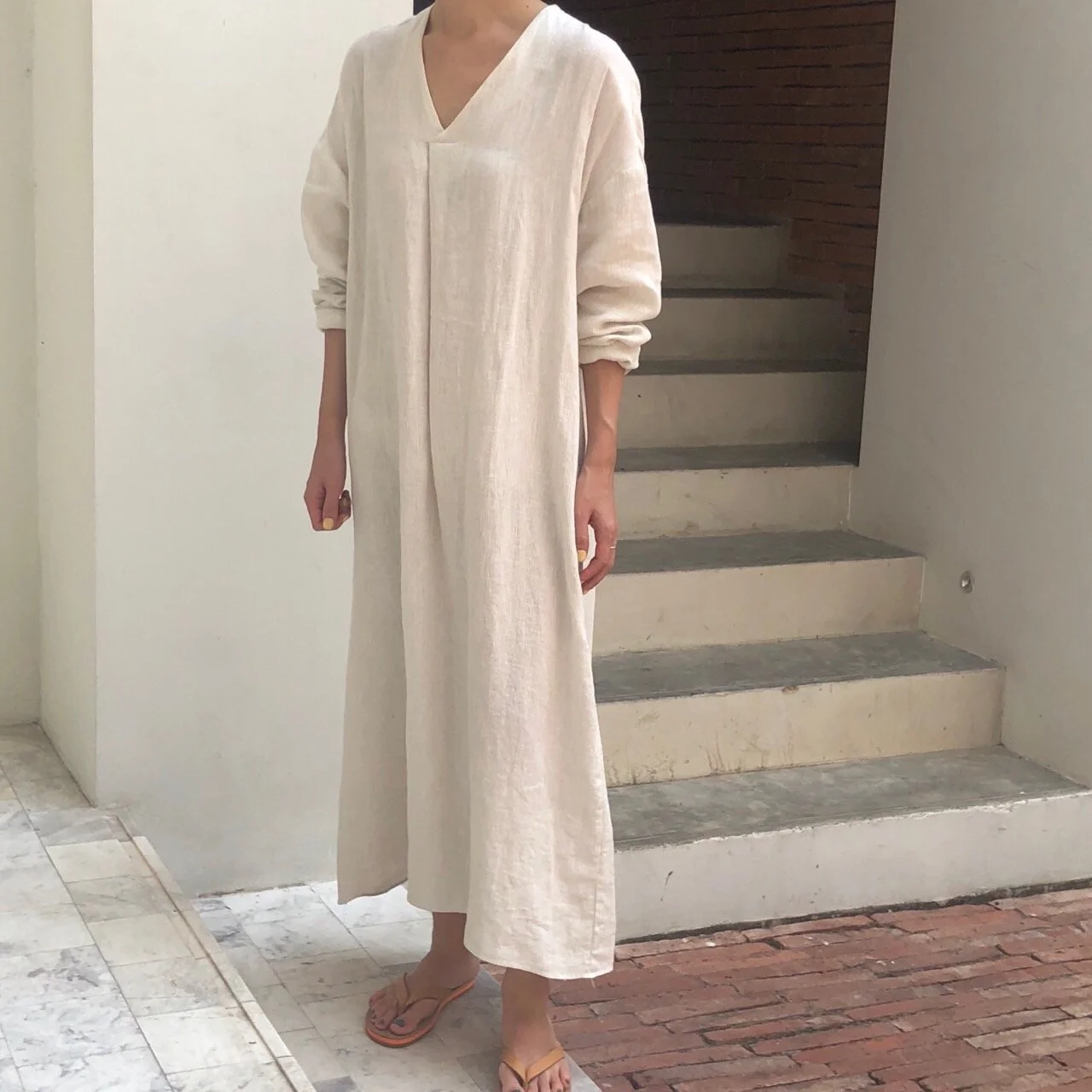 Ivory linen dress