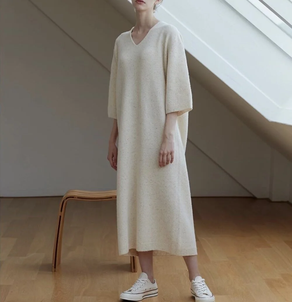 Bella wool dress Ivory/ Beige