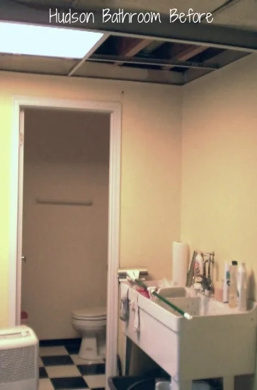  Before the basement remodel, this bathroom consisted of a separate toilet stall and an unsightly utility sink exposed in the main part of the basement. Redesigning the bathroom allowed the custom tile shower and full size vanity to be contained in o