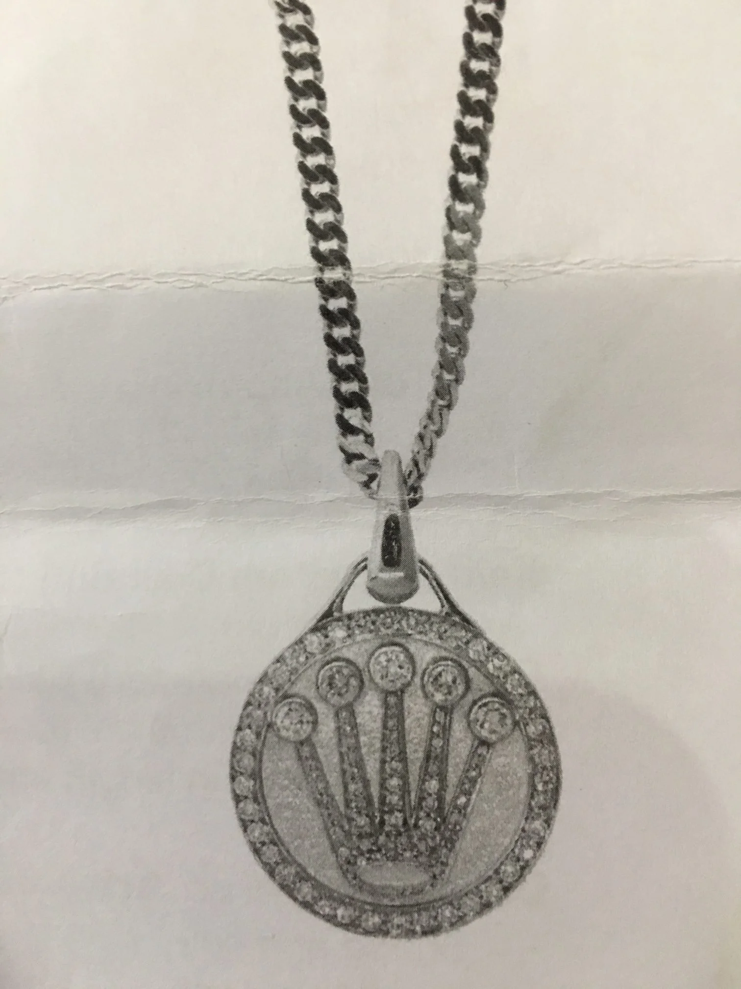 rolex crown pendant necklace