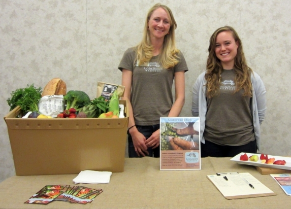 My teammate Alyssa and me, exhibiting LolaBee's at a nutrition event at the Katherine Delmar Burke's School in 2012