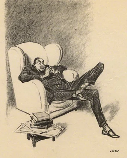 Keynes caricature in Stalin-Wells Talk by David Low, 1934. Public domain via Wikimedia Commons