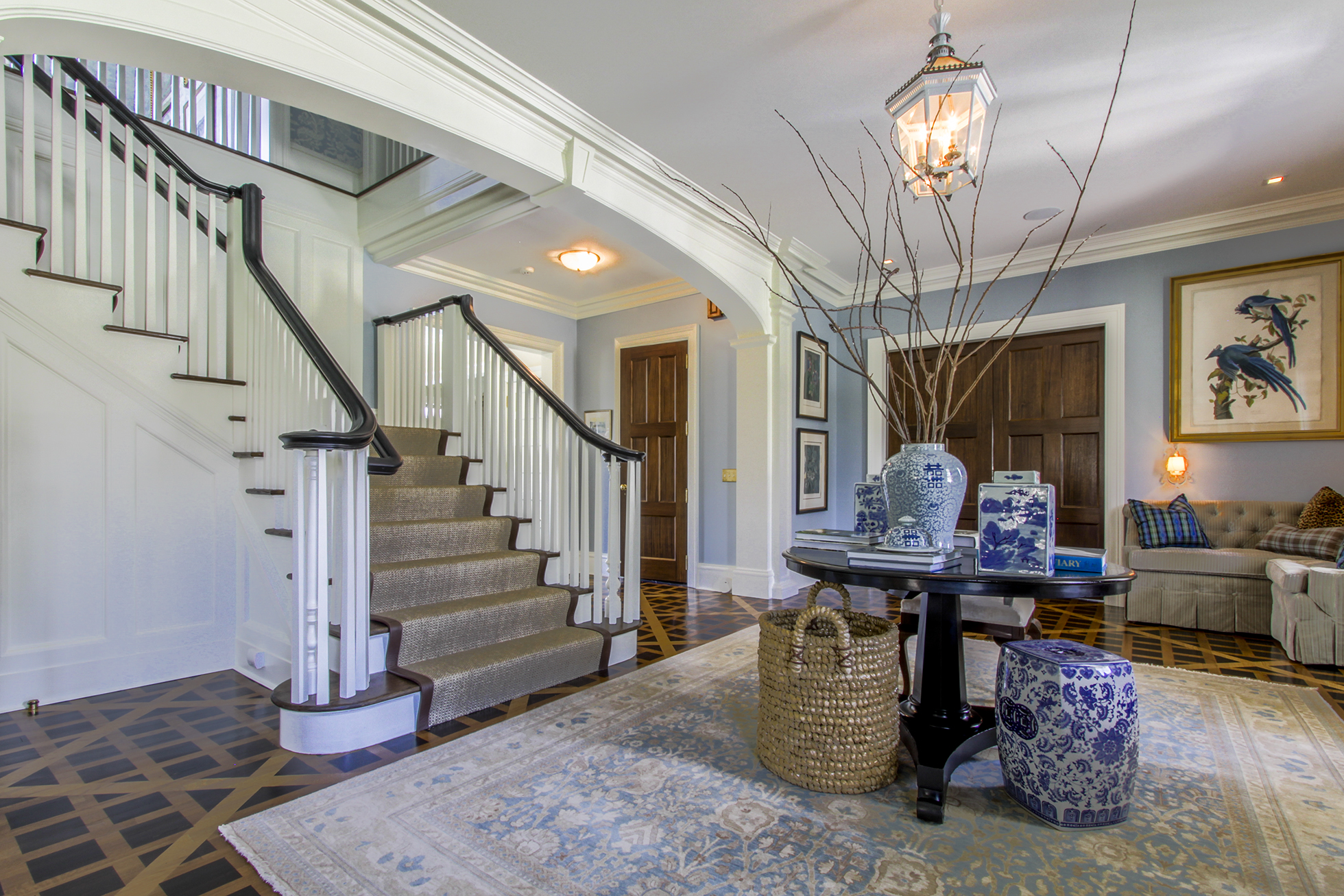 Faux wood marquetry floor