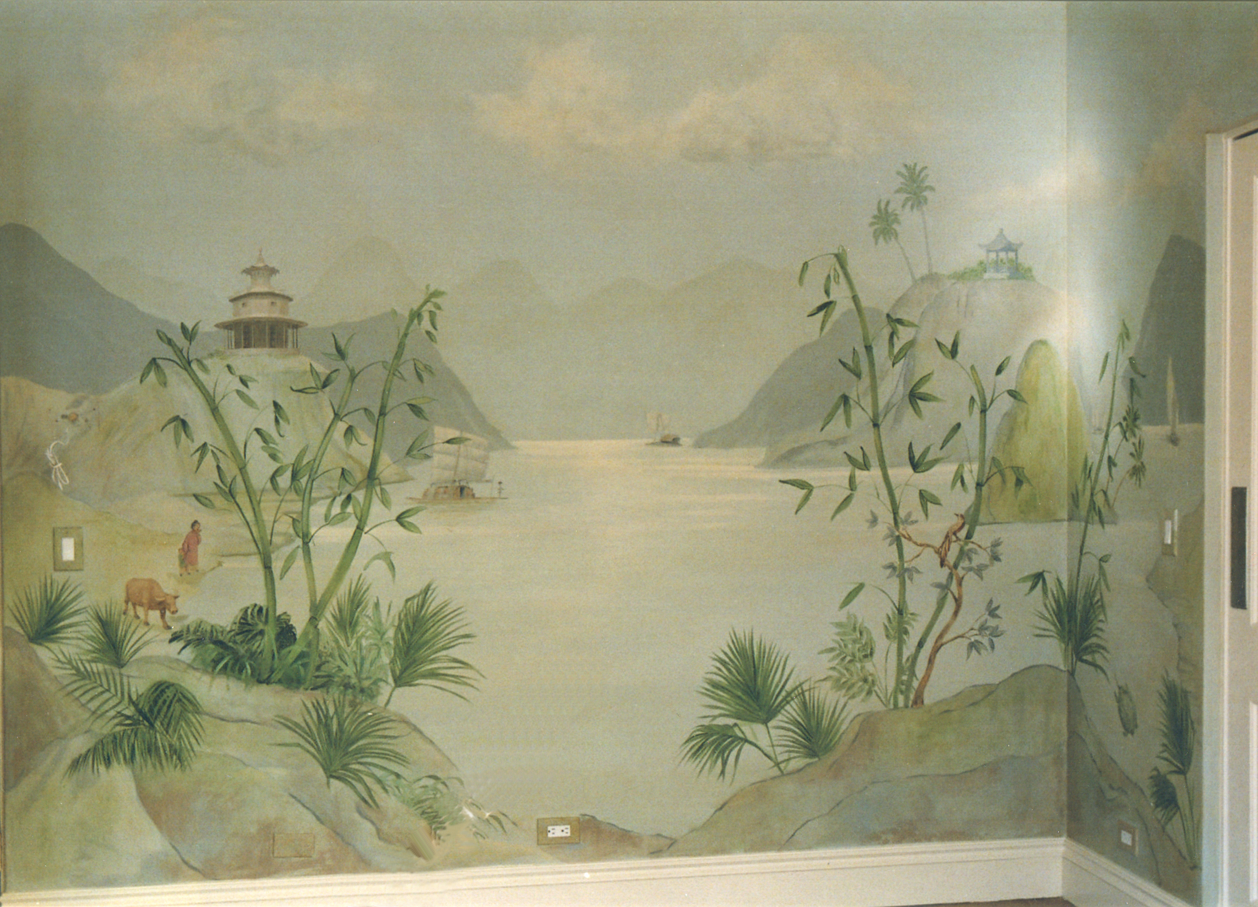 Chinese Landscape Mural - Detail