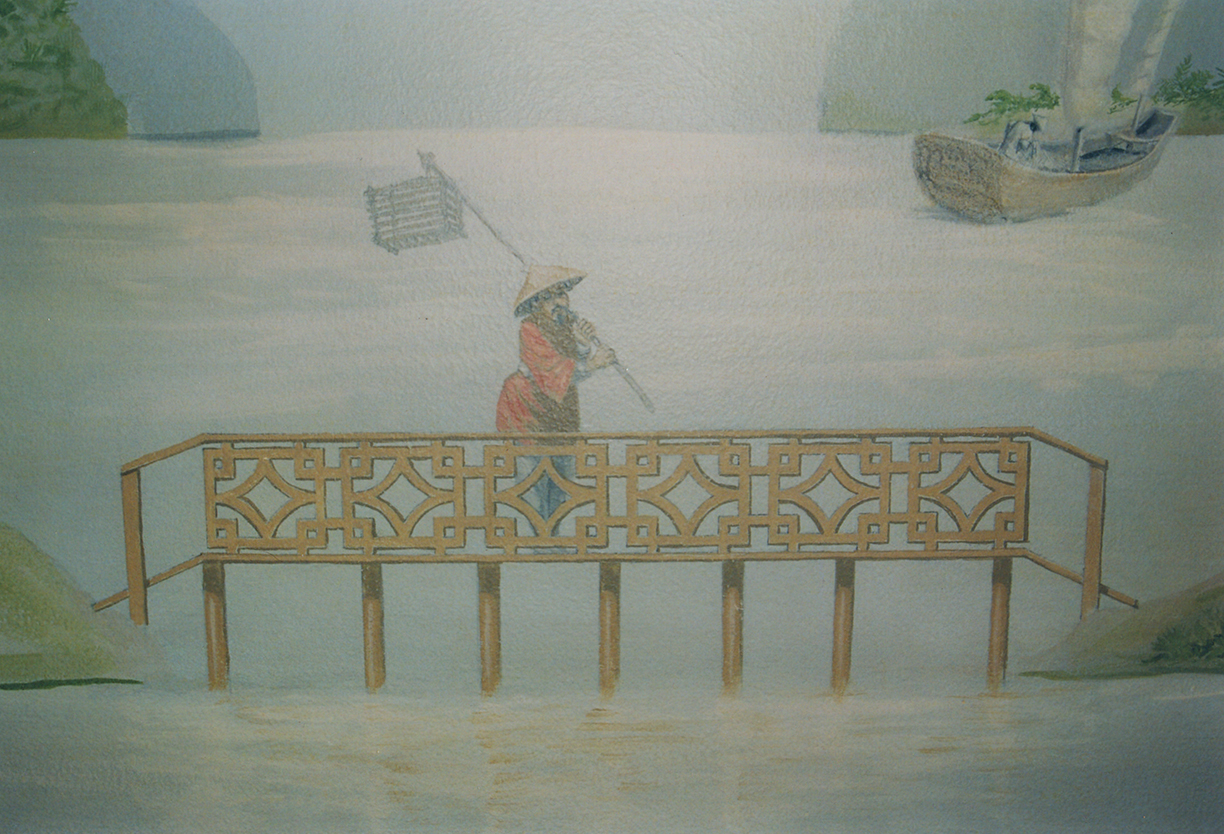 Chinese Landscape Mural - Detail