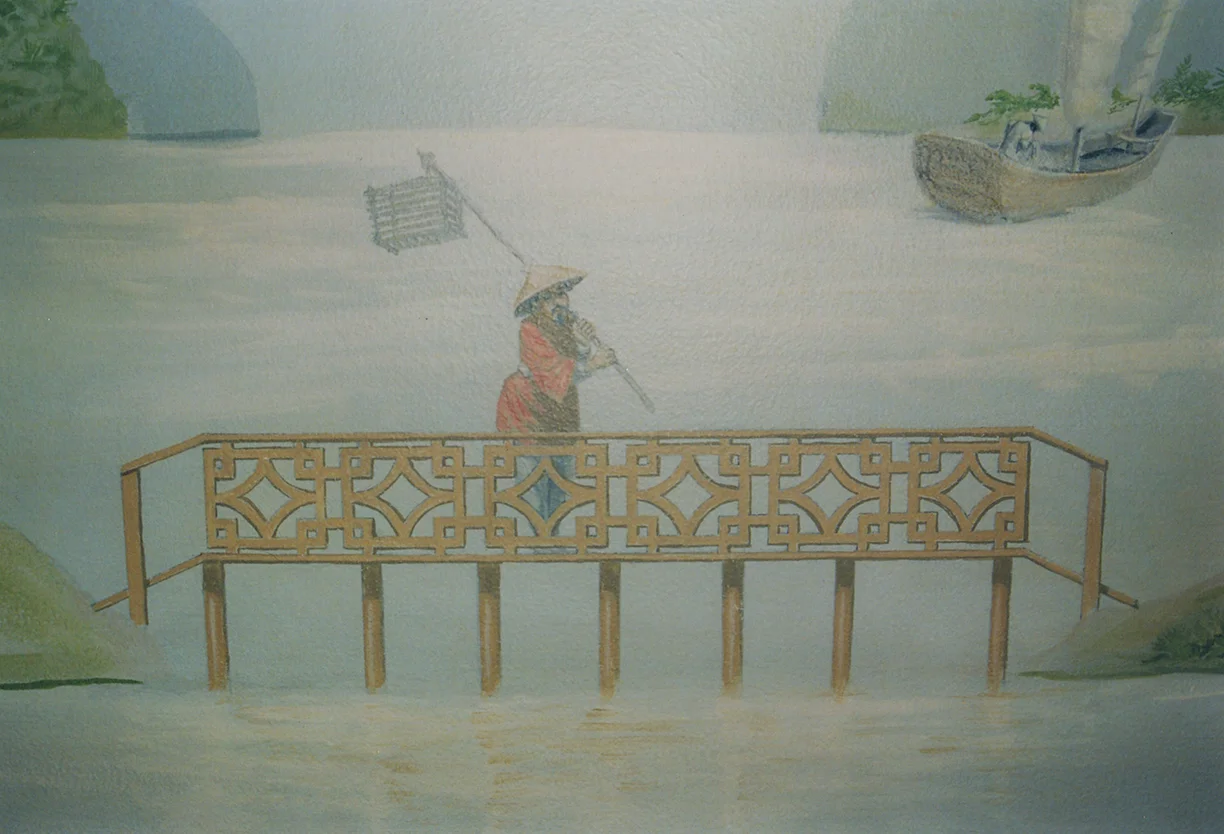 Chinese Landscape Mural - Detail