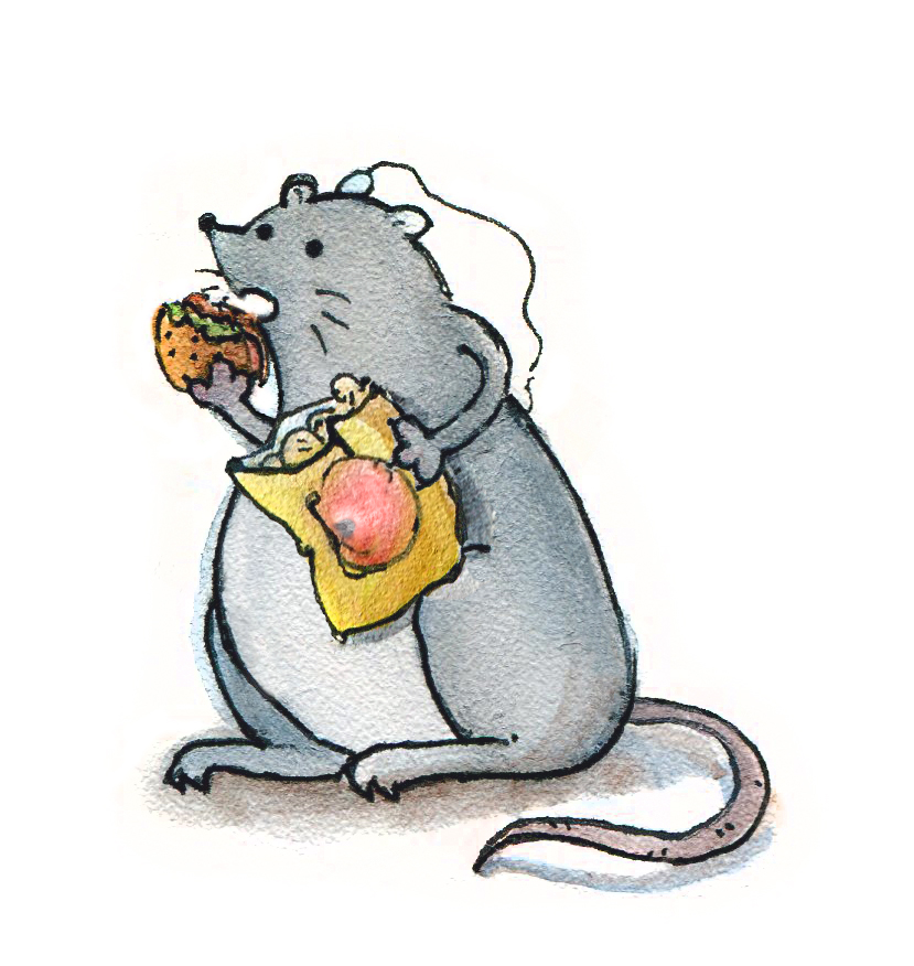 Forced into gluttony by lasers. By Toma .