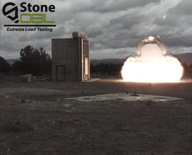 Blast testing of military grade PAXCON by LINE-X performed at Stone-OBL’s open-arena facility proves durability against real-world terror attacks