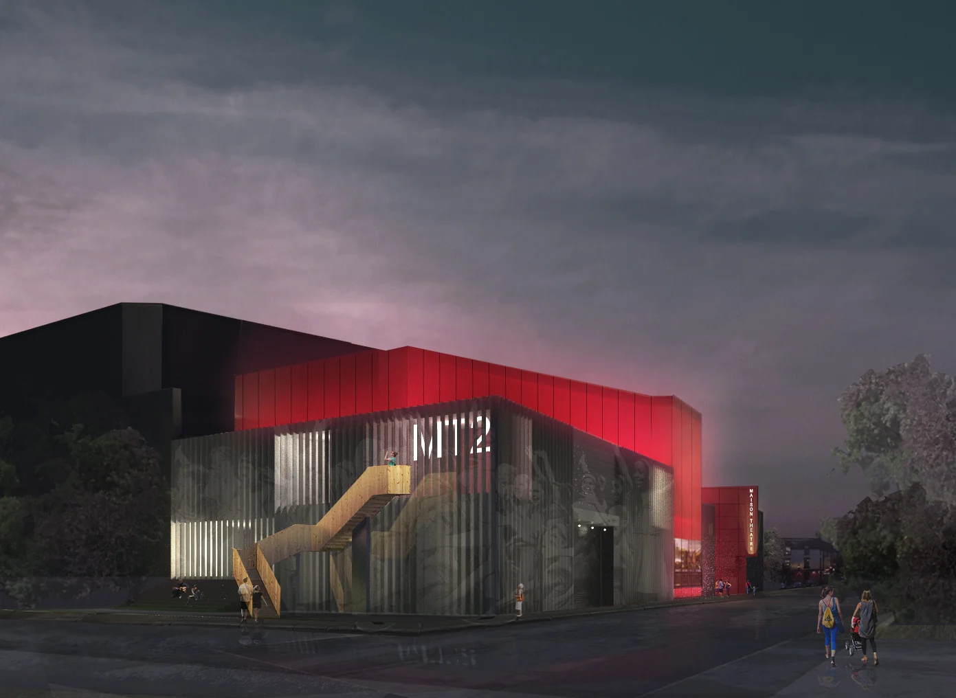 Façade ouest la nuit