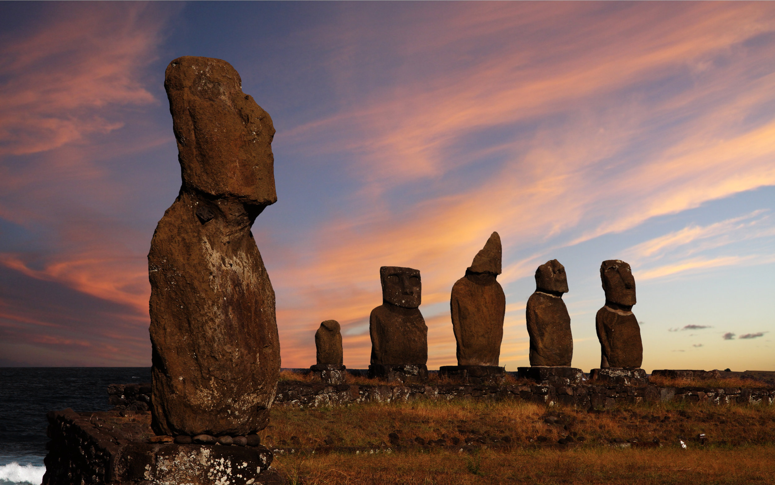In Easter island (above) it was believed that the statues moved into the right position using a force called "Manu" a collective intention field created by its "builders".