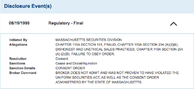 Click to expand. (FINRA record as of May 31, 2016)