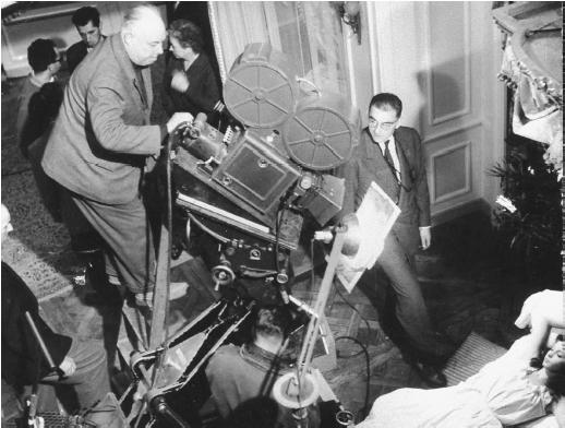 Jean Renoir on the set of French Cancan. filmreference.com