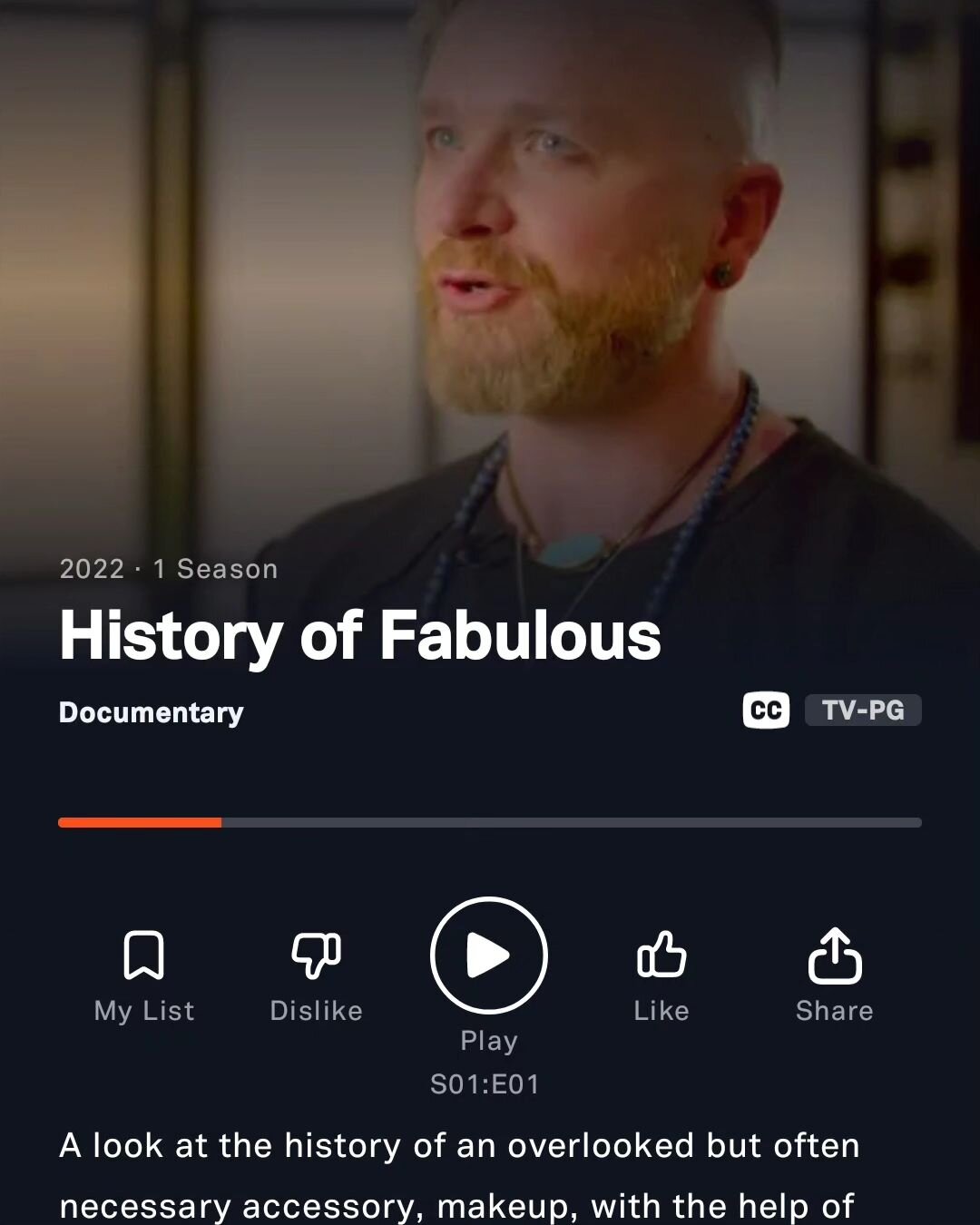 I am so excited to announce this!!! A while back I was asked by @triskelionproductions to be part of a documentary about the history of makeup. It's finally available to watch. Please check out The History of Fabulous on Tubi or Fearless. Link to the