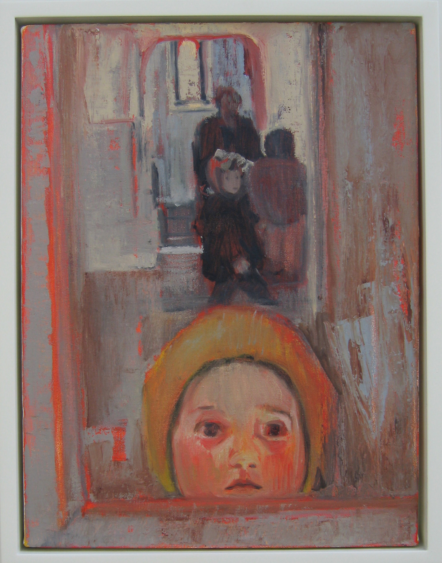 5bg(0) - The Visit, oil,wax on canvas,wood, 23x19 in. 2004.jpg