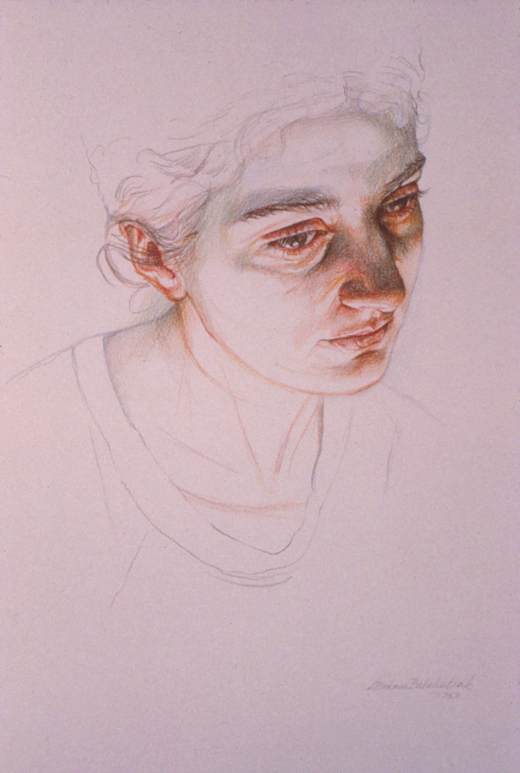 5dh(0) - Study for The Madonna Complex- color pencil on paper, 18x24 in., 1983.jpg