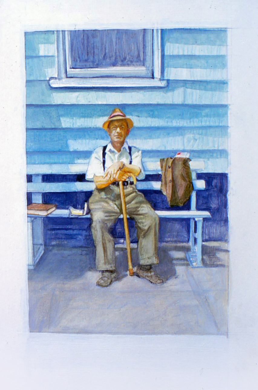 5ds(0) - Acclaim of Bench and Cane #3 (Vignettes) - gouache on paper, 7x5 in., 1983.jpg