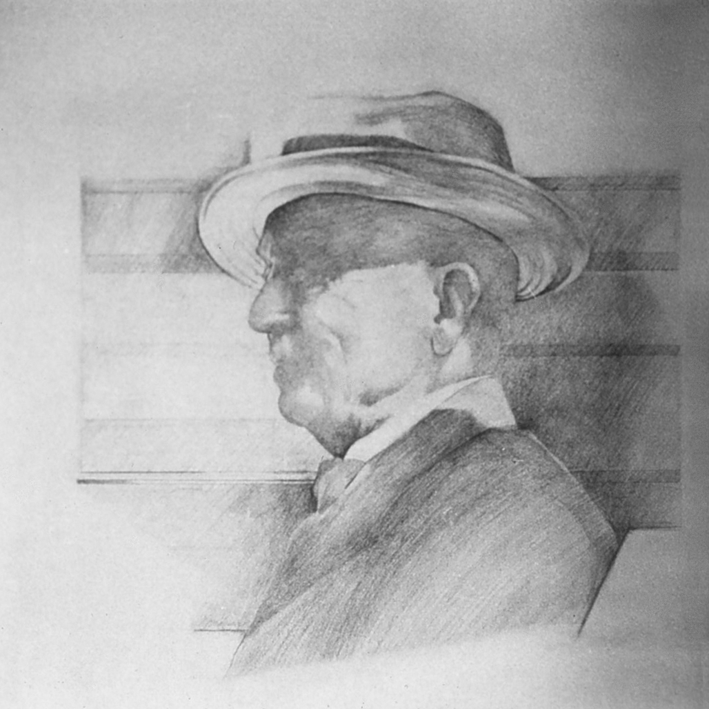 5dv(0) - His Jaunty Hat - pencil on paper, 18x18 in., 1979.jpg