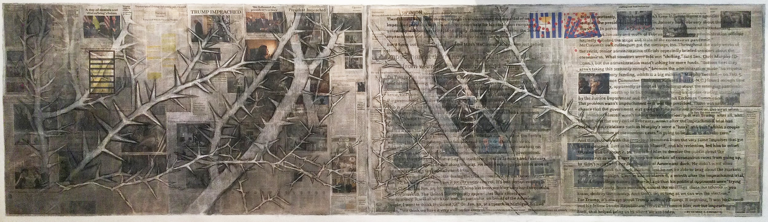 2Ag(0) - Pandemic Lamentations, Part 1-52x108 in. charcoal, pastel, ink, collage on paper, 2020.jpg
