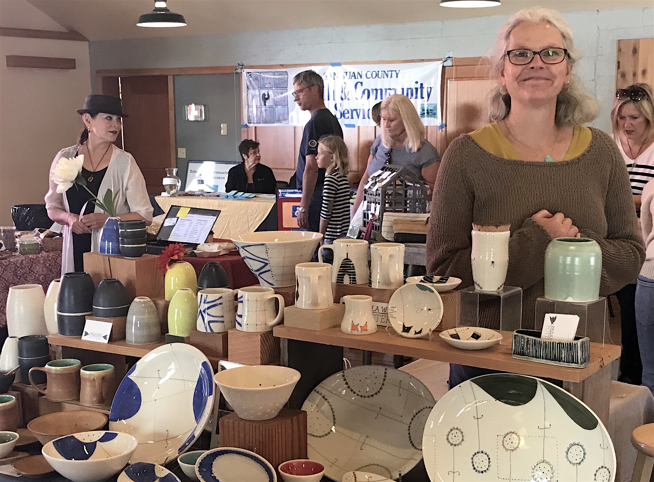 Paula West and her whimsical pottery at the Saturday Farmer’s Market