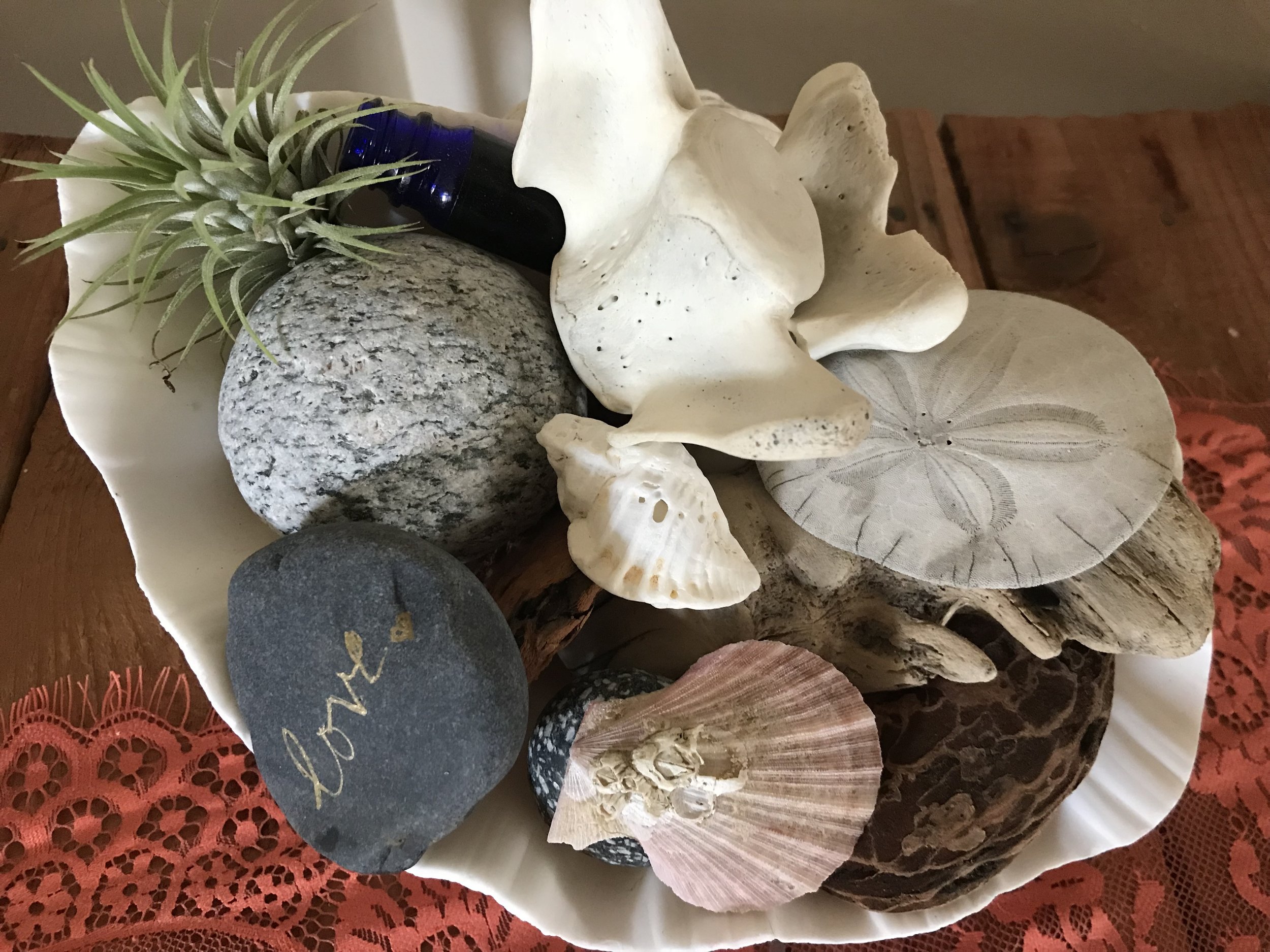 Display your beach treasures at home to remember your island getaway