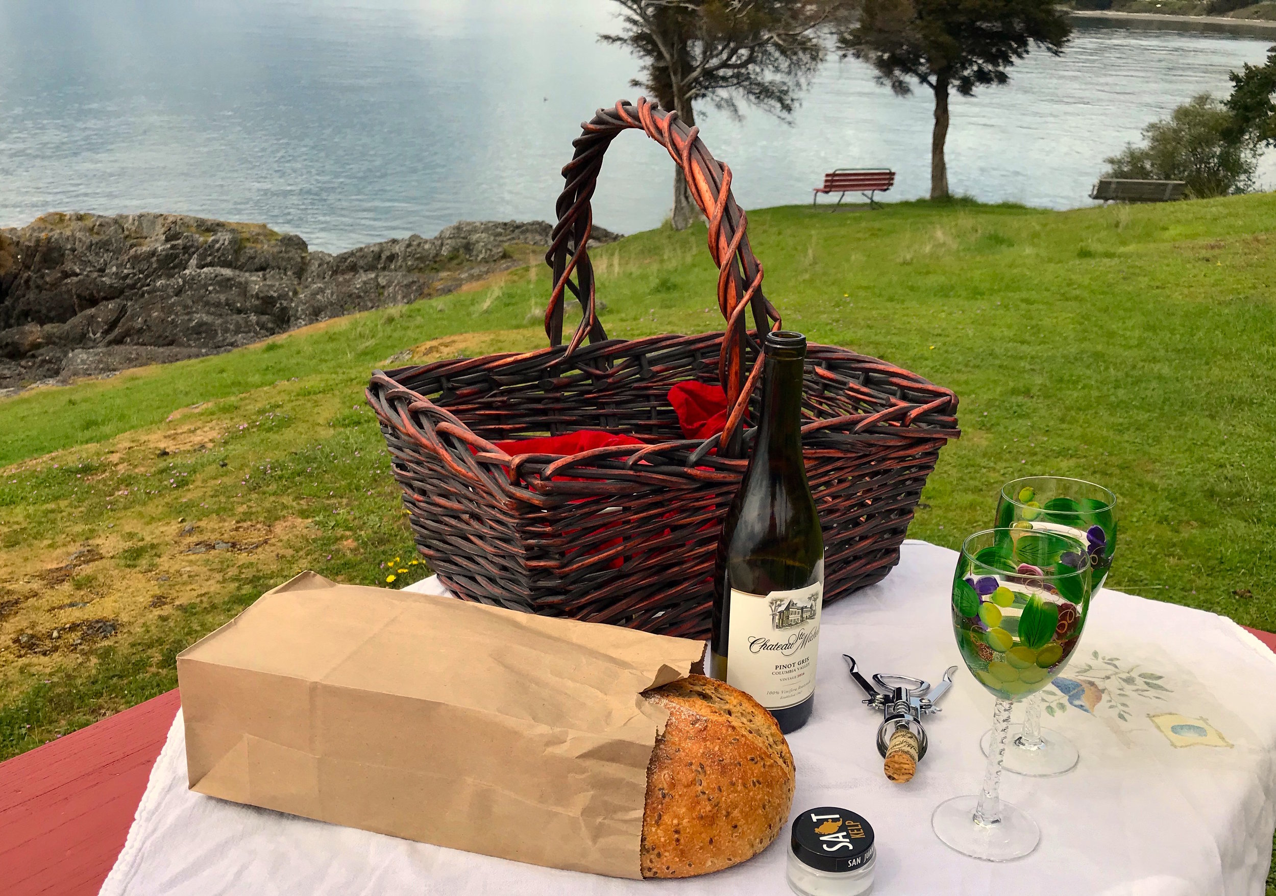 A picnic overlooking the Salish Sea is a lot more fun than going out