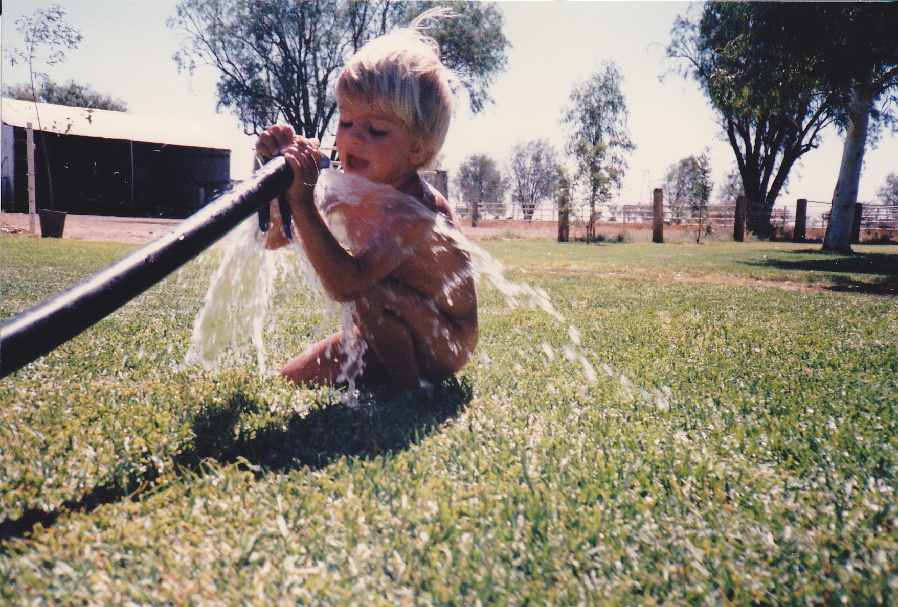 Todd Botham cooling off, 1986.
