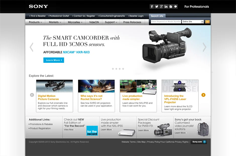 Sony Professional Final Redesign