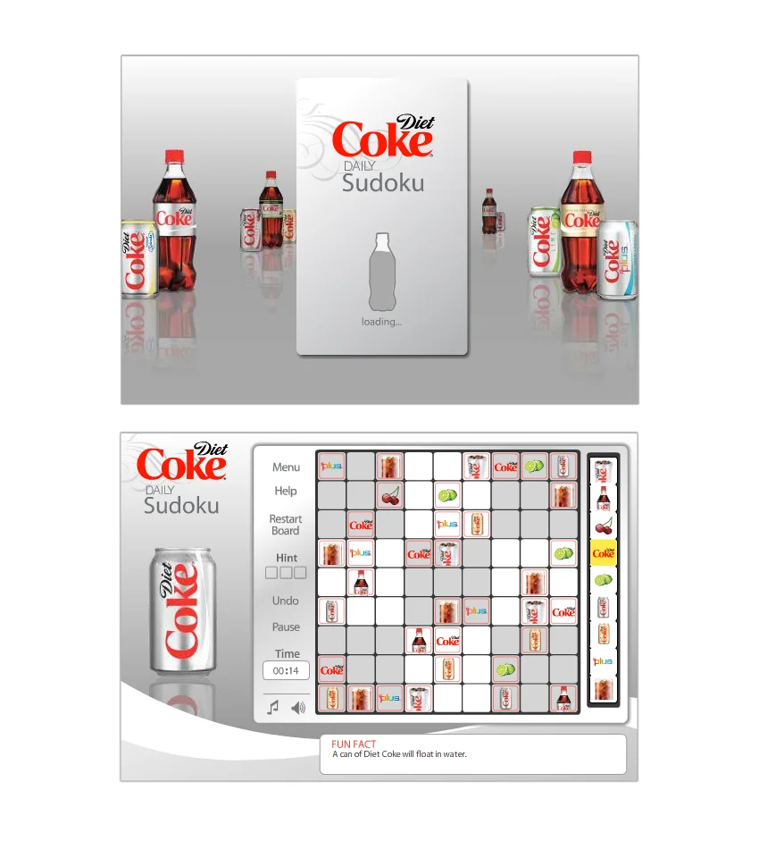 Rebrand Design for Diet Coke Sudoku