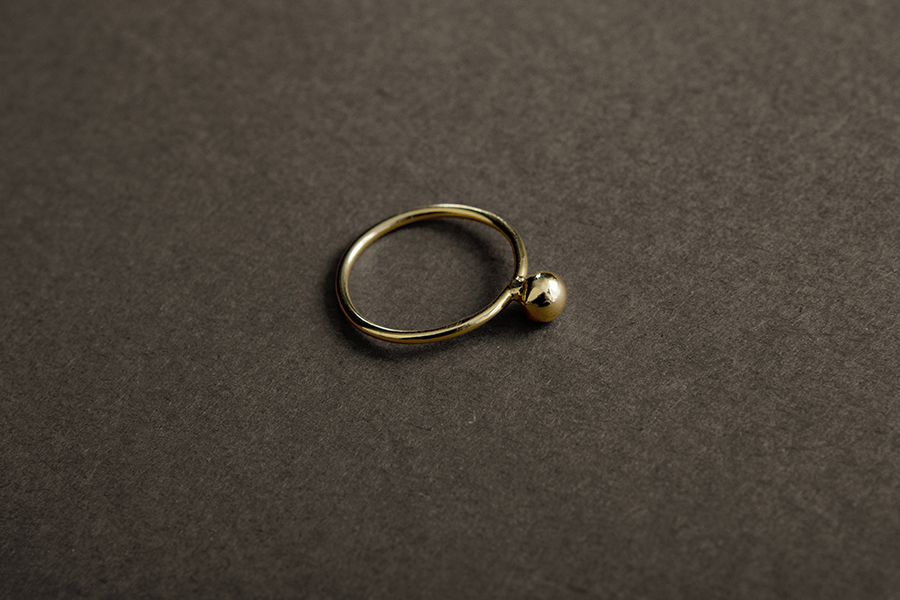 Solitaire ring - sphere ball stack ring modern dainty minimal stackable - gold- nashira arno jewelry shop online.jpg