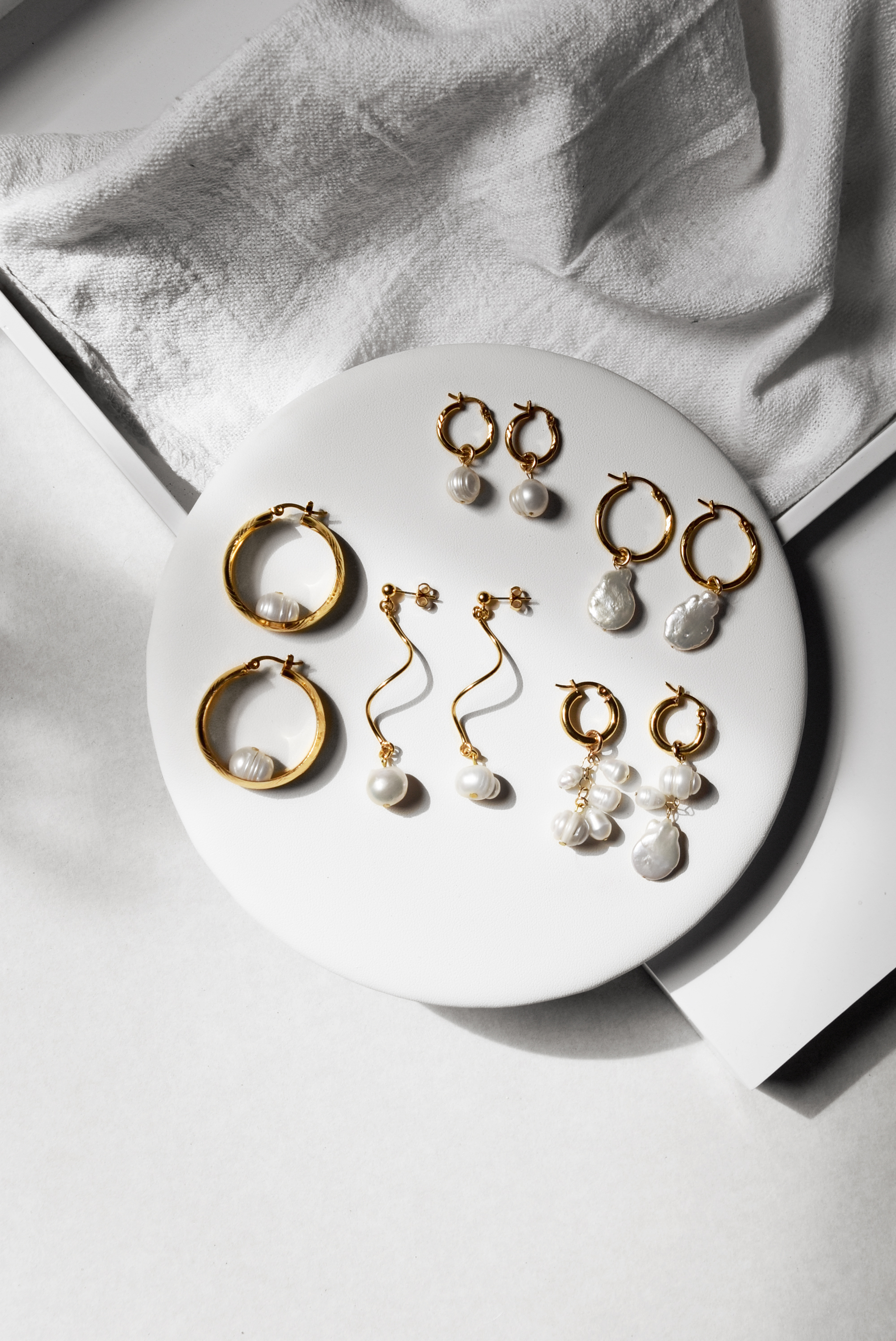 Nashira Arno Jewelry Poppy Freshwater Baroque Pearl Hoop Earrings Gold Handmade Sustainable Female Founder Latin American Designer