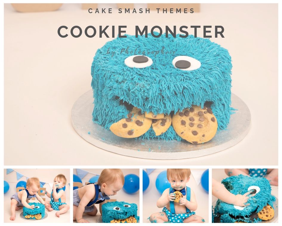 Cookie Monster Cake Smash Photoshoot