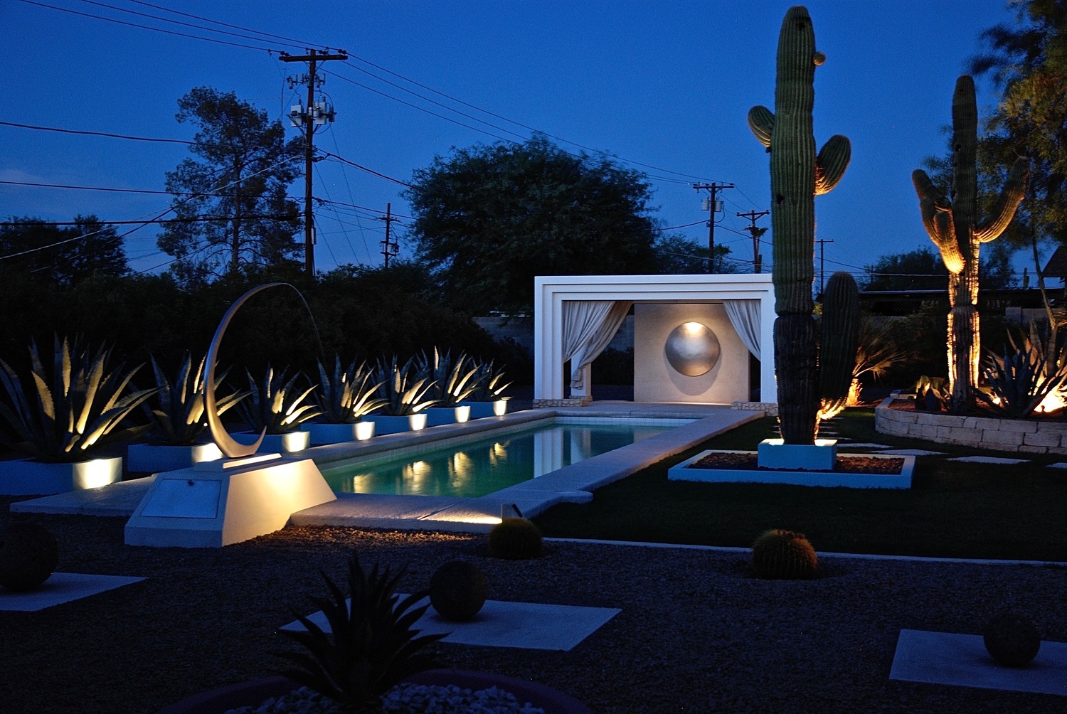 Thomas Coffin - Crescent Moon Fountain, cast aluminum