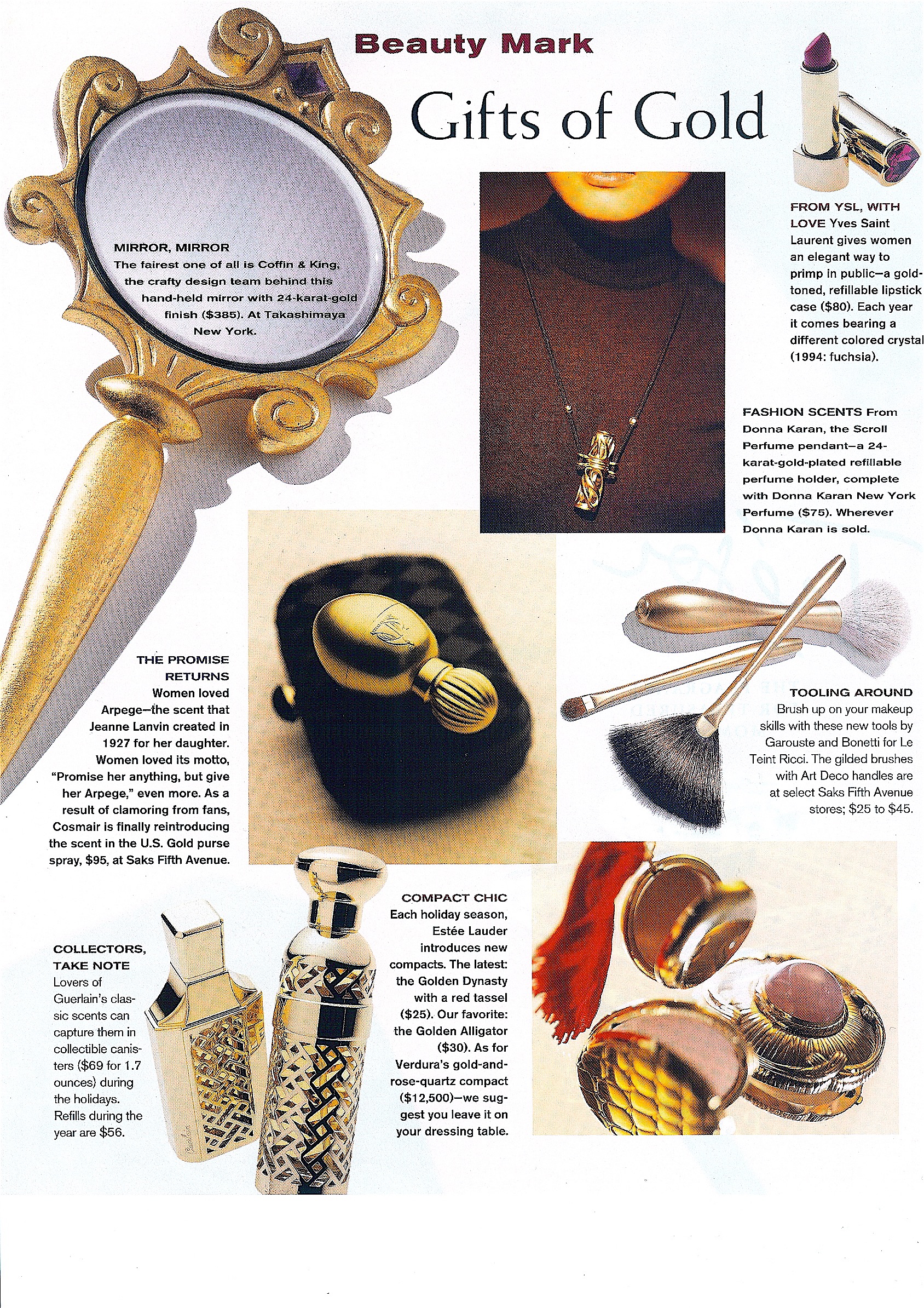 Coffin & King Press - Coffin & King Gilded Hand Mirror featured in Town & Country Magazine