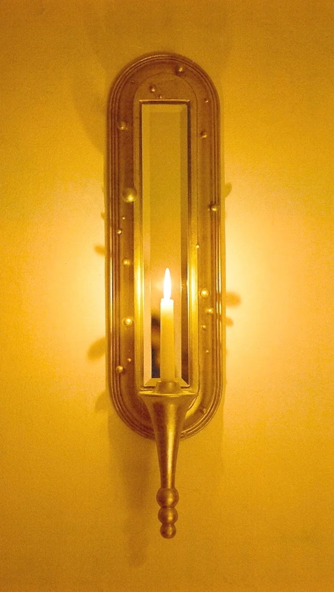 Coffin & King - Gilded Sconce with Balls, cast stone, 23 kt. gold leaf, 1990s