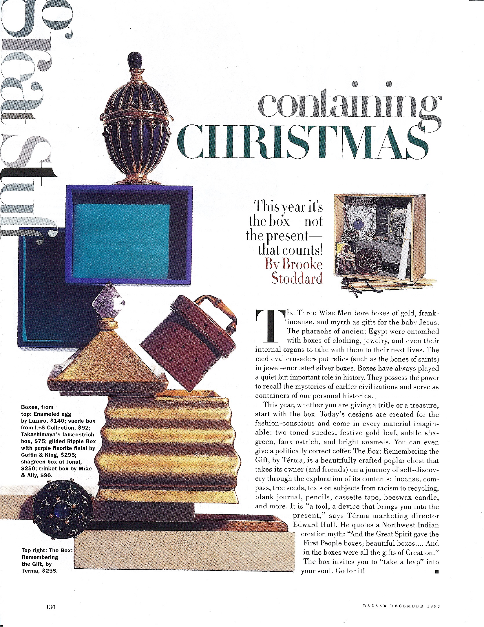 Coffin & King Press - Coffin & King Gilded Ripple Box featured in Harper's Bazaar Magazine