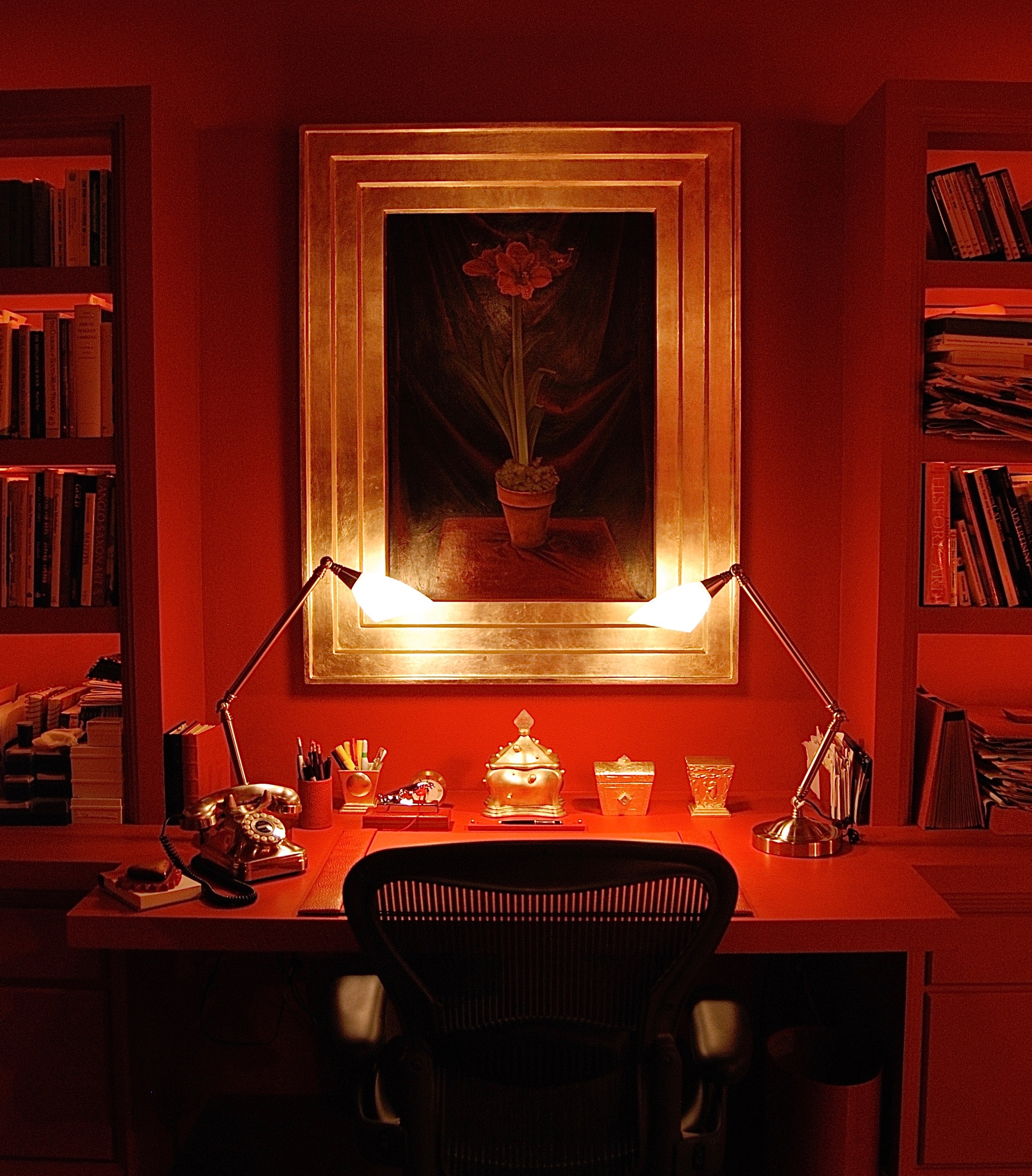Coffin & King Custom Furniture/ Interiors - Custom Designed Red Office 