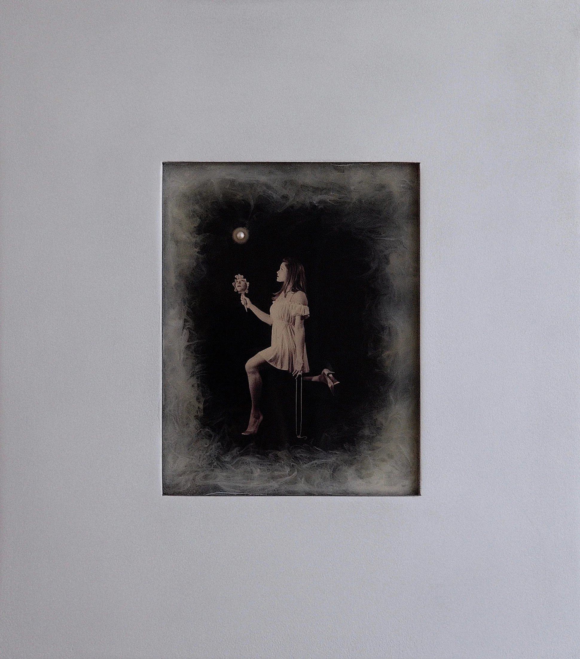 Julia King - Margarite and the Pearl #2 - with handmade matte silver wood frame