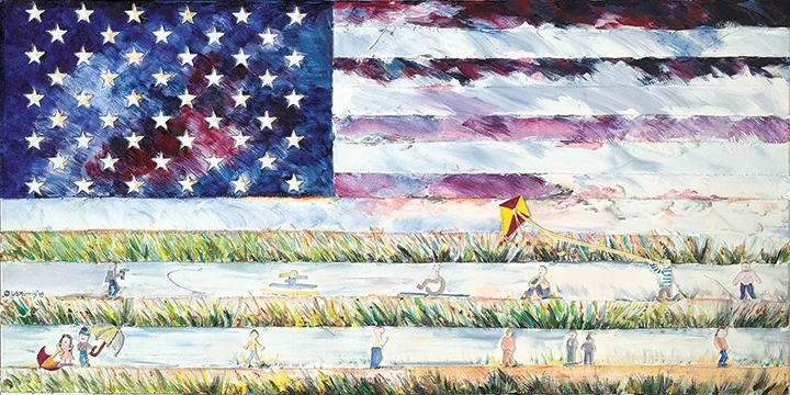 Is That a Gun? 30"x 55" 2015 Acrylic and Canvas on Canvas