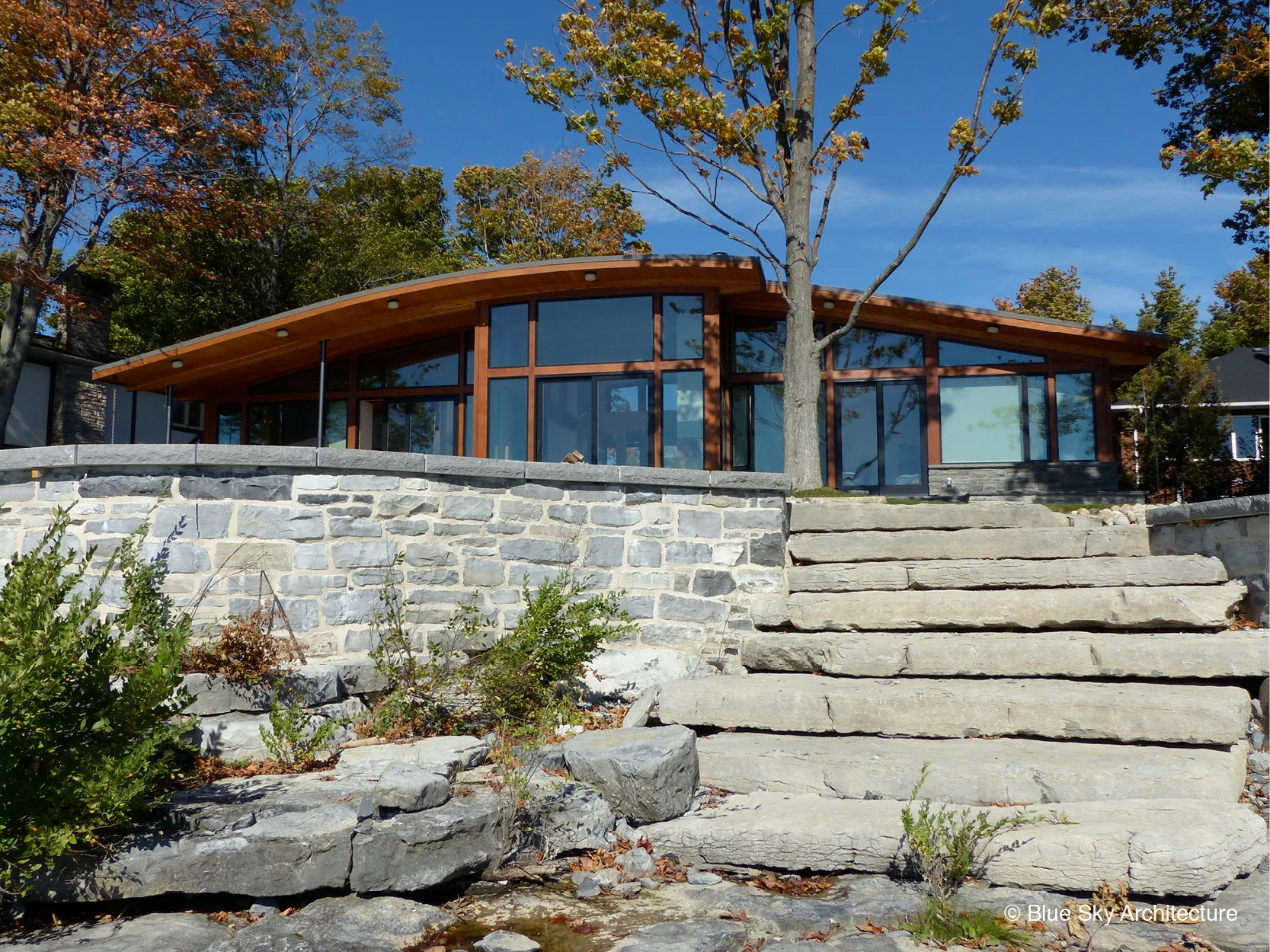 Sustainable custom lakefront home design