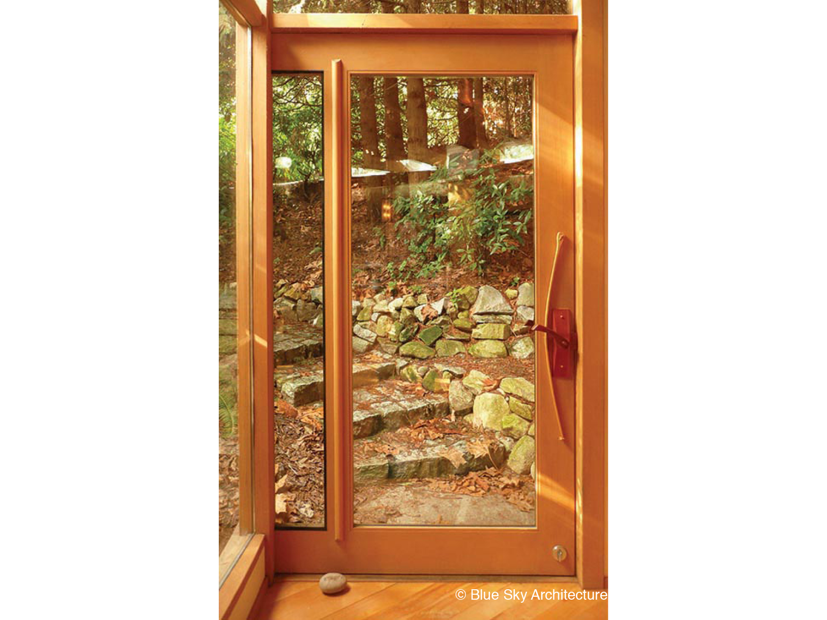 Entry Door with Custom Woodwork Latch